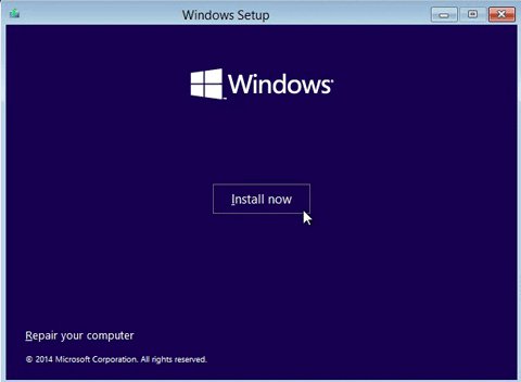 Nhấn vào Install now