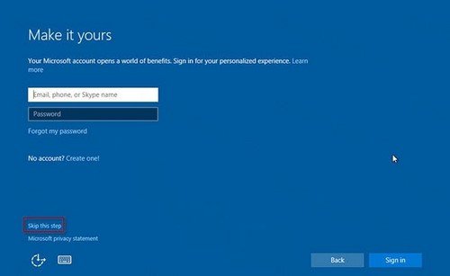 Tạo tài khoản Microsoft
