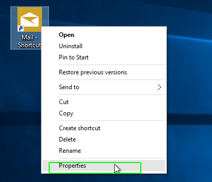 tạo phím tắt trên win 10