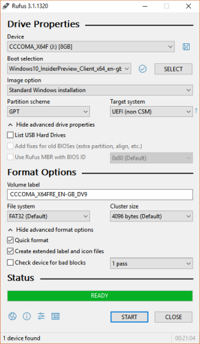 tạo usb boot rufus